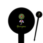 Dreamcatcher 6" Round Plastic Food Picks - Black - Single Sided (Personalized)