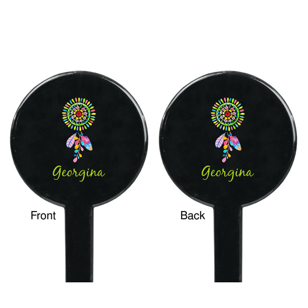 Dreamcatcher Black Plastic 7" Stir Stick - Double Sided - Round - Front & Back