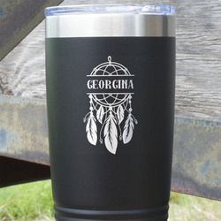 Dreamcatcher 20 oz Stainless Steel Tumbler - Black - Single Sided (Personalized)