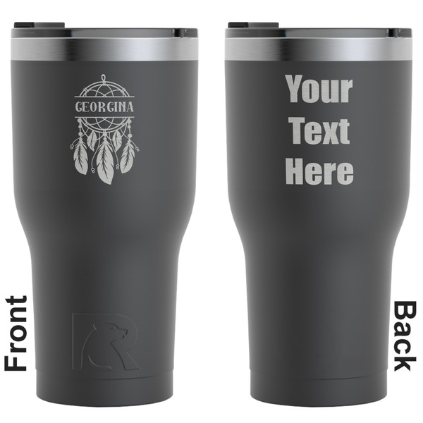 Custom Dreamcatcher RTIC Tumbler - Black - Engraved Front & Back (Personalized)