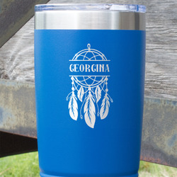 Dreamcatcher 20 oz Stainless Steel Tumbler - Royal Blue - Single Sided (Personalized)