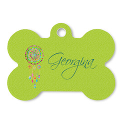 Dreamcatcher Bone Shaped Dog ID Tag - Large (Personalized)