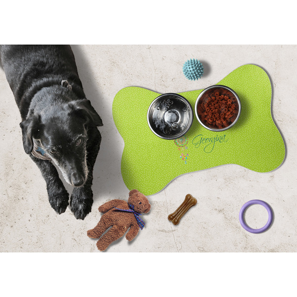 Dreamcatcher Bone Shaped Mat w/ Food & Water
