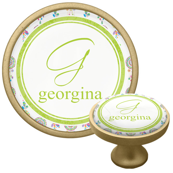 Custom Dreamcatcher Cabinet Knob - Gold (Personalized)