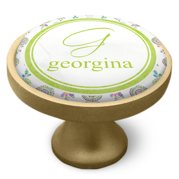 Dreamcatcher Cabinet Knob - Gold - Side