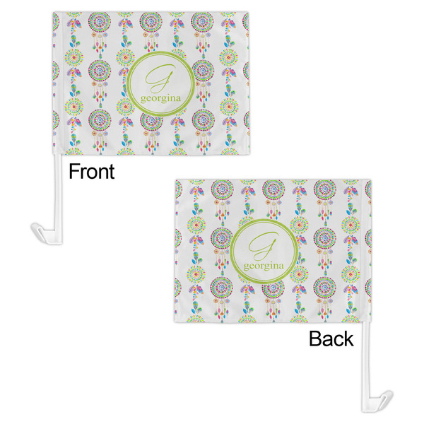 Dreamcatcher Car Flag - 11" x 8" - Front & Back View