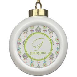 Dreamcatcher Ceramic Ball Ornament (Personalized)