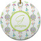Dreamcatcher Round Ceramic Ornament w/ Name and Initial