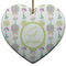 Dreamcatcher Ceramic Flat Ornament - Heart (Front)