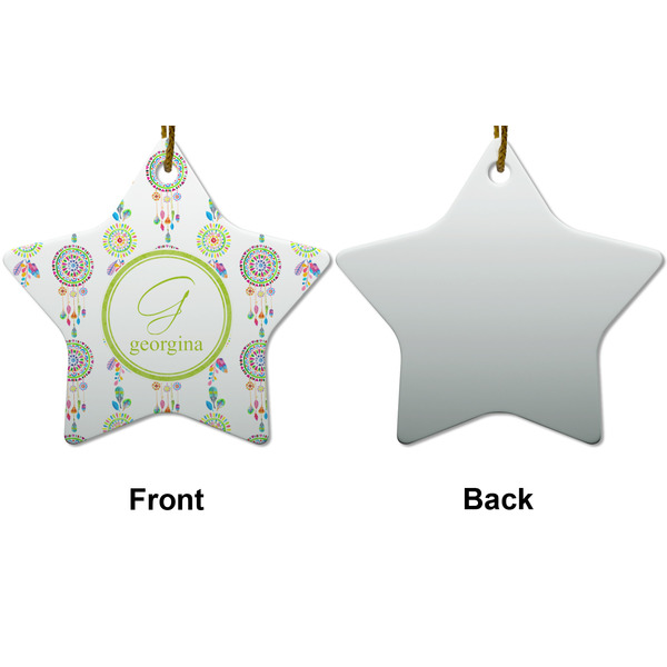 Dreamcatcher Ceramic Flat Ornament - Star Front & Back (APPROVAL)