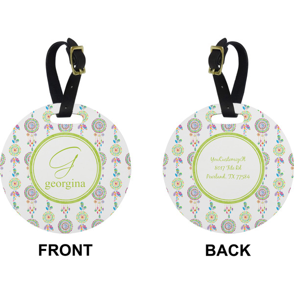 Dreamcatcher Circle Luggage Tag (Front + Back)