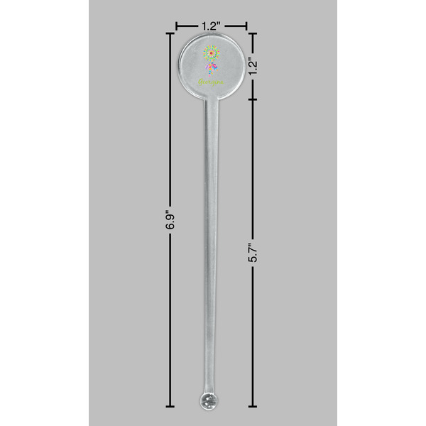 Dreamcatcher Clear Plastic 7" Stir Stick - Round - Dimensions
