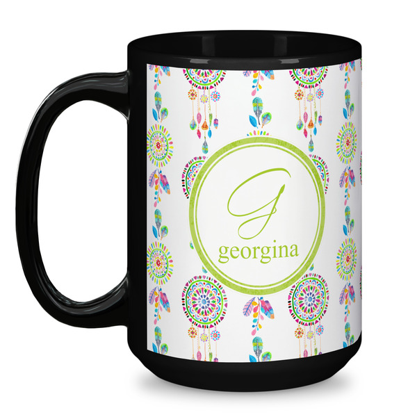 Dreamcatcher Coffee Mug - 15 oz - Black