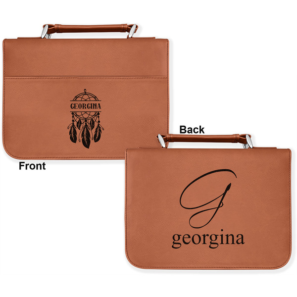 Dreamcatcher Cognac Leatherette Bible Covers - Large Double Sided Apvl