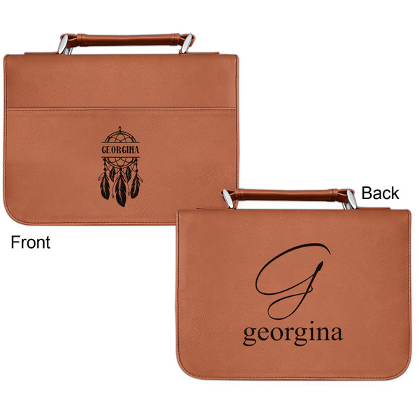 Dreamcatcher Cognac Leatherette Bible Covers - Small Double Sided Apvl