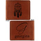 Dreamcatcher Cognac Leatherette Bifold Wallets - Front and Back