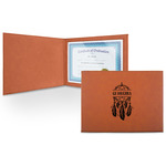 Dreamcatcher Leatherette Certificate Holder - Front (Personalized)