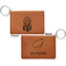 Dreamcatcher Cognac Leatherette Keychain ID Holders - Front and Back Apvl