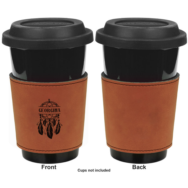 Dreamcatcher Cognac Leatherette Mug Sleeve - Single Sided Apvl