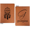 Dreamcatcher Cognac Leatherette Portfolios with Notepad - Large - Double Sided - Apvl