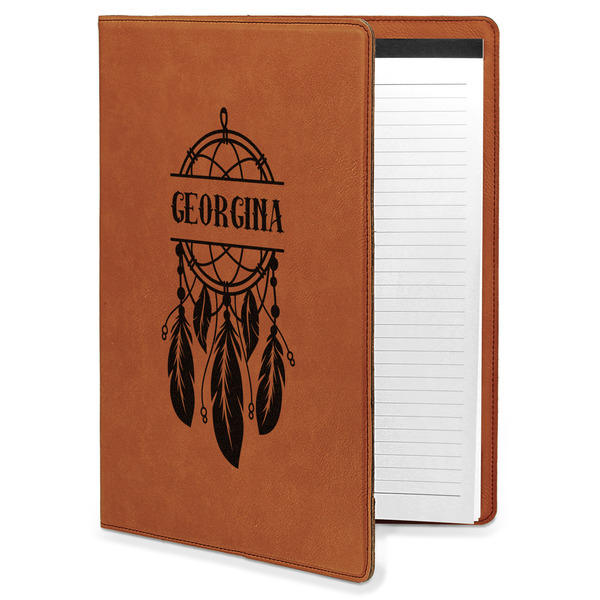 Custom Dreamcatcher Leatherette Portfolio with Notepad - Large - Double Sided (Personalized)