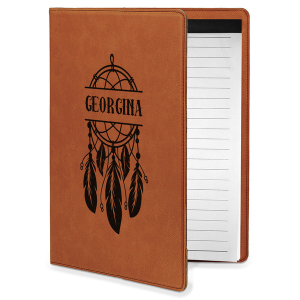 Custom Dreamcatcher Leatherette Portfolio with Notepad - Small - Double Sided (Personalized)