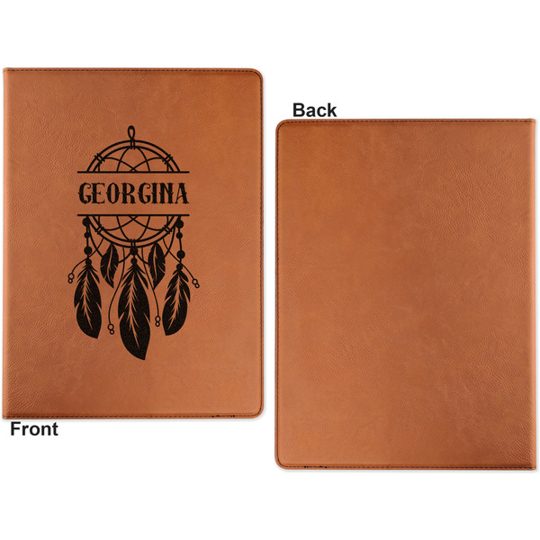Dreamcatcher Cognac Leatherette Portfolios with Notepad - Small - Single Sided- Apvl
