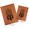 Dreamcatcher Cognac Leatherette Portfolios with Notepads - Compare Sizes