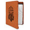 Dreamcatcher Cognac Leatherette Zipper Portfolios with Notepad - Main
