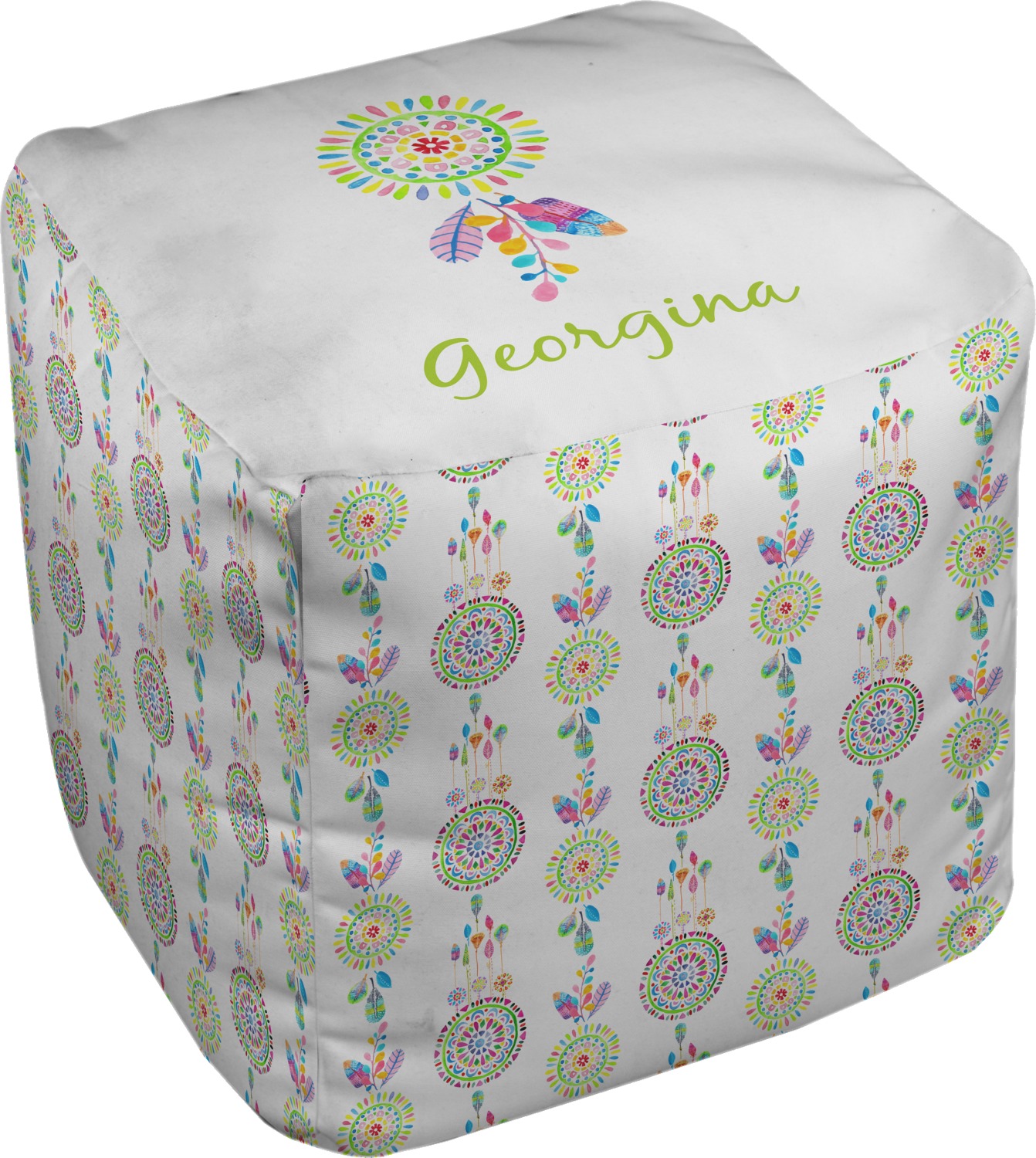 Dreamcatcher Cube Pouf Ottoman (Personalized) YouCustomizeIt
