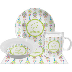 Dreamcatcher Dinner Set - Single 4 Pc Setting w/ Name and Initial