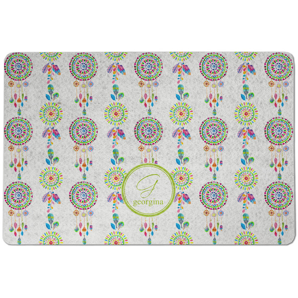 Custom Dreamcatcher Dog Food Mat w/ Name and Initial