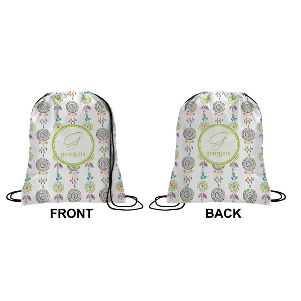 Dreamcatcher Drawstring Backpack Front & Back Medium