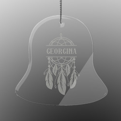 Dreamcatcher Engraved Glass Ornament - Bell (Personalized)