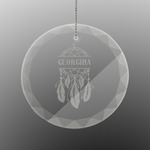Dreamcatcher Engraved Glass Ornament - Round (Personalized)