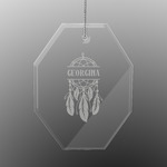 Dreamcatcher Engraved Glass Ornament - Octagon (Personalized)