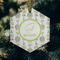 Dreamcatcher Frosted Glass Ornament - Hexagon (Lifestyle)