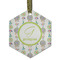 Dreamcatcher Flat Glass Ornament - Hexagon w/ Name and Initial