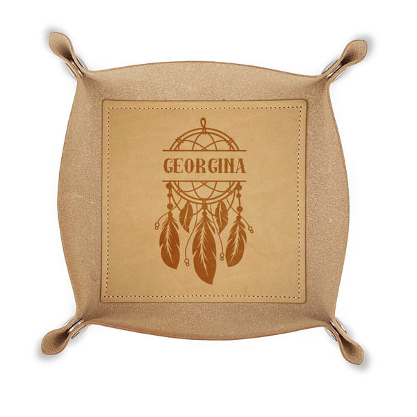Custom Dreamcatcher Genuine Leather Dice Tray (Personalized)