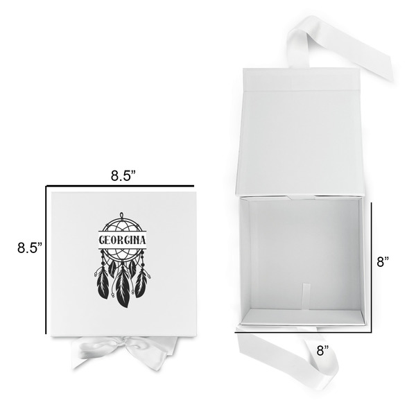 Dreamcatcher Gift Boxes with Magnetic Lid - White - Open & Closed