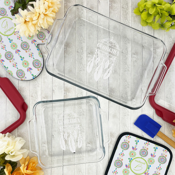 Dreamcatcher Glass Baking Dish Set - LIFESTYLE