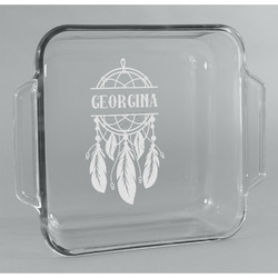 Dreamcatcher Glass Cake Dish - 8in x 8in (Personalized)