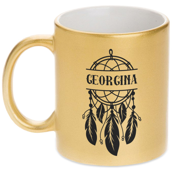 Custom Dreamcatcher Metallic Gold Mug (Personalized)
