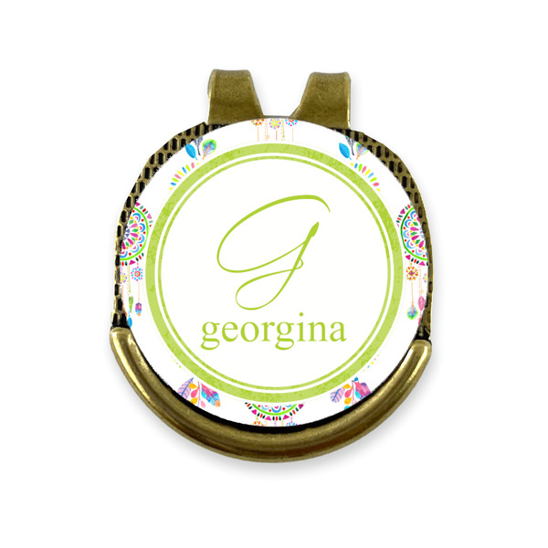 Custom Dreamcatcher Golf Ball Marker - Hat Clip - Gold