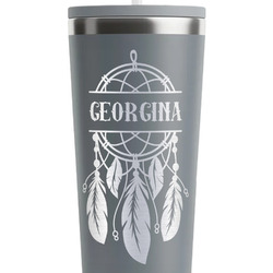 Dreamcatcher RTIC Everyday Tumbler with Straw - 28oz - Grey - Single-Sided (Personalized)