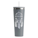 Dreamcatcher RTIC Everyday Tumbler with Straw - 28oz - Grey - Single-Sided (Personalized)