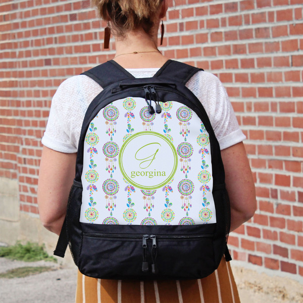 Dreamcatcher Large Backpack - Black - On Back