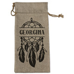Dreamcatcher Large Burlap Gift Bag - Front (Personalized)