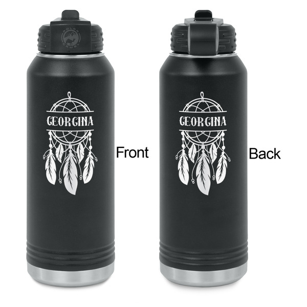 Dreamcatcher Laser Engraved Water Bottles - Front & Back Engraving - Front & Back View