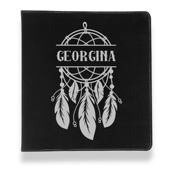 Dreamcatcher Leather Binder - 1" - Black (Personalized)